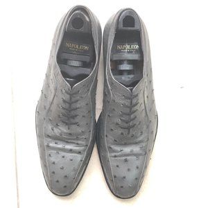 Color Grey Ostrich Skin Men's shoes size 10